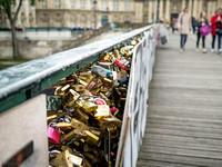 The locks on Pont des Arts bridge are sadly gone now, Paris