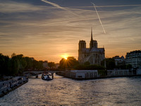 Sunset behind Notre Dame, Paris